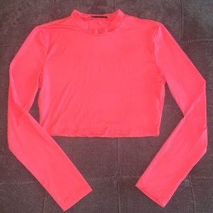 Neon pink crop top